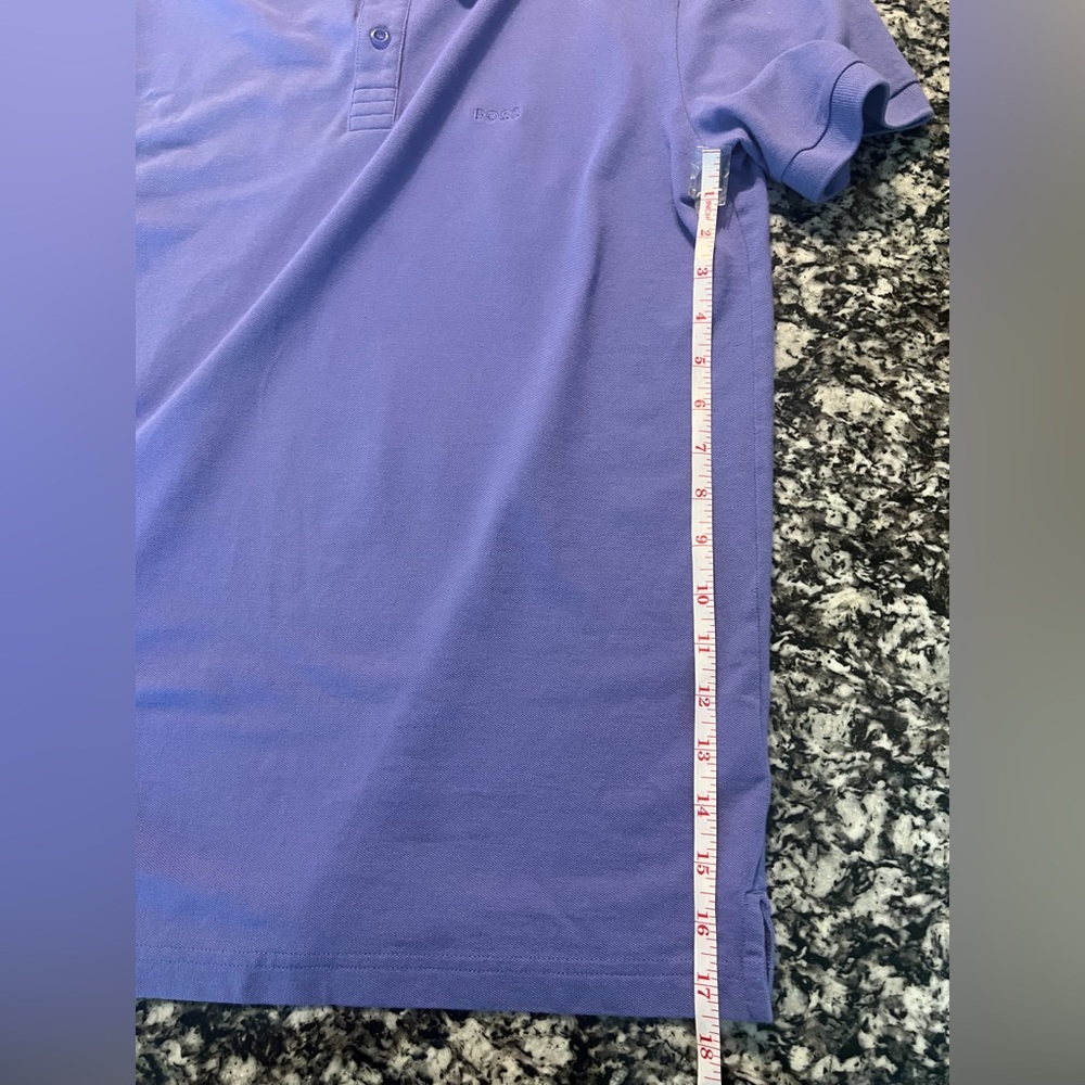 Hugo Boss Logo Polo Shirt Men's US Large‎ Short Sleeve Purple L (0704) - Picture 10 of 11